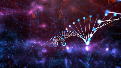 Abstract dna chain illustration background. - 756944384
