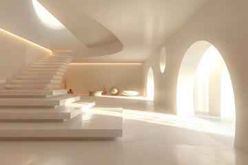 futuristic interior space