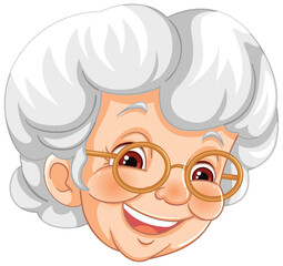 Vector illustration of a smiling elderly woman