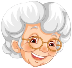 Fototapete Rund Vector illustration of a smiling elderly woman © GraphicsRF