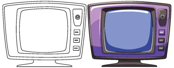 Zelfklevend Fotobehang Two colorful vintage TVs in a vector style © GraphicsRF