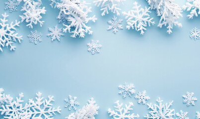 Fototapeta na wymiar winter background with snowflakes-generative ai