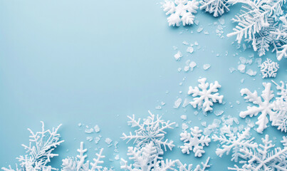 winter background with snowflakes-generative ai