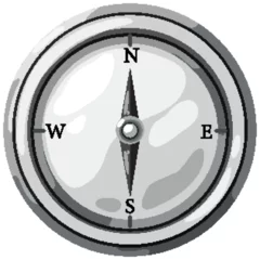 Foto op Plexiglas Navigational compass in a simple vector style. © GraphicsRF