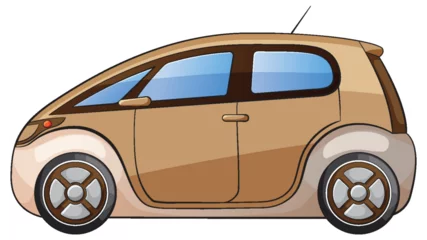 Foto op Plexiglas Stylized vector graphic of a small modern car © GraphicsRF