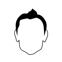 black silhouettes of different men's hairstyles. Vector illustration.