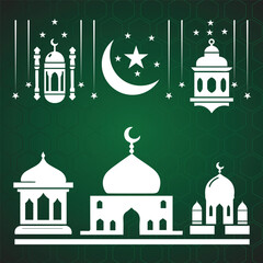 Print  Ramadan Kareem mosque lenten background