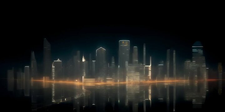 ai generated skyline silhouette City future city Megalopolis Modern