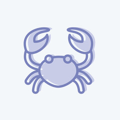 Icon Crab. suitable for Meat. two tone style. simple design editable. design template vector. simple illustration