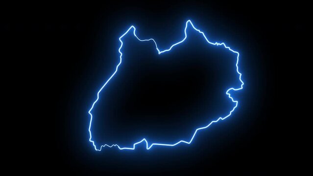 map of Marrakech in morocco with glowing neon effect