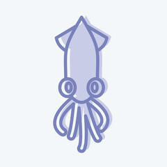 Icon Squid. suitable for Meat. two tone style. simple design editable. design template vector. simple illustration