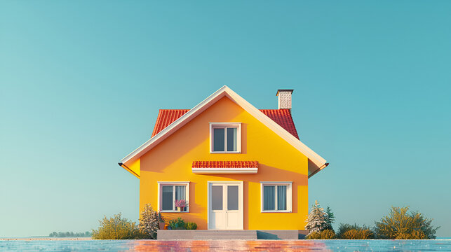 Symbol Home 3: Abstract Home Icon, Real Estate Concept, Minimalist House Symbol, Generative Ai