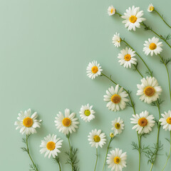Obraz premium Serene Springtime in Minimalist Daisy Design