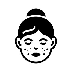 Vector solid black icon for Acne