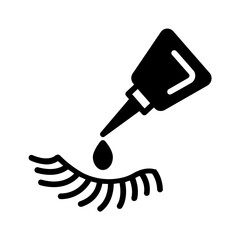 Vector solid black icon for Adhesives