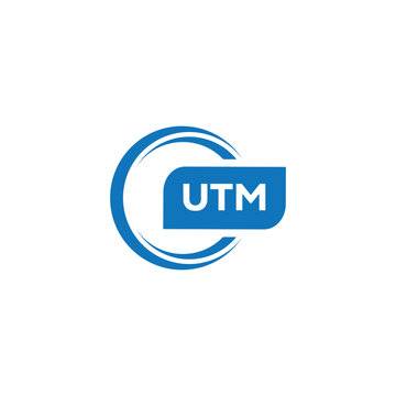 modern minimalist UTM monogram initial letters logo design