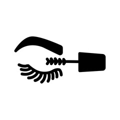 Vector solid black icon for Mascara
