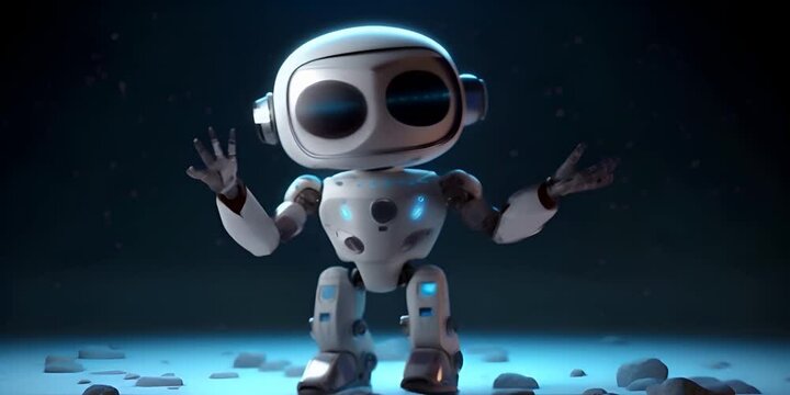  hand raising intelligence artificial with helper robot Cute