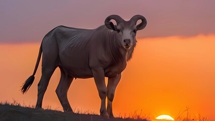 Animal with the sunrise 
