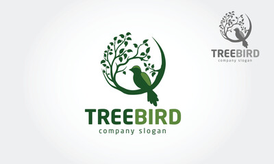 Tree Bird Vector Logo Template. Tree and bird vector design elements original, that were created to highlight the growth, travel, spirit and lifestyle. 