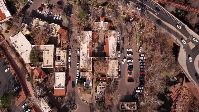 Aerial View of Tlaquepaque Arts Shopping Village in Sedona, Arizona USA