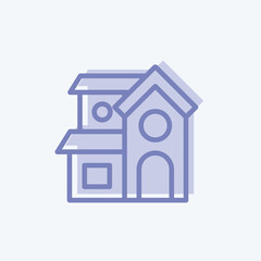Icon Villa. suitable for education symbol. two tone style. simple design editable. design template vector. simple illustration