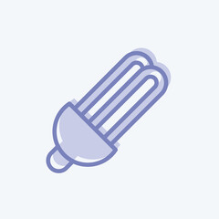 Icon Eco Bulb. suitable for education symbol. two tone style. simple design editable. design template vector. simple illustration