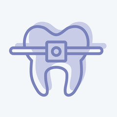 Icon Braces. suitable for medicine symbol. two tone style. simple design editable. design template vector. simple illustration