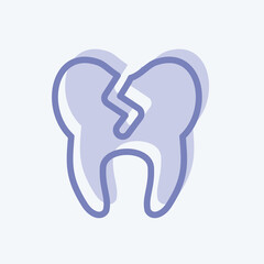 Icon Bad Tooth. suitable for medicine symbol. two tone style. simple design editable. design template vector. simple illustration