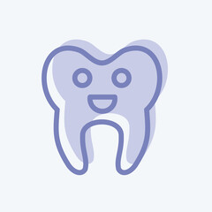 Icon Cleaned Tooth. suitable for medicine symbol. two tone style. simple design editable. design template vector. simple illustration