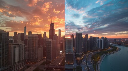 Fototapeta premium Time-Lapse Photography: Capture the passage of time with time-lapse photography, which involves taking a series of photos at set intervals and combining them into a video. 