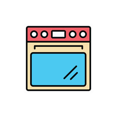 Oven icon design with white background stock illustration