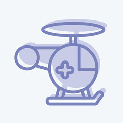 Icon Helicopter. suitable for education symbol. two tone style. simple design editable. design template vector. simple illustration