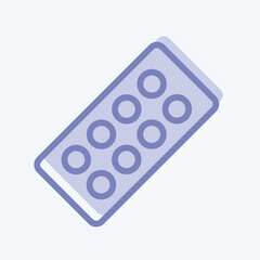 Icon Pills Strip. suitable for education symbol. two tone style. simple design editable. design template vector. simple illustration