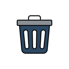 Trash Can icon design with white background stock illustration