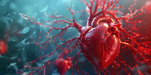 Illustration Spotlight: Detailed Heart Structure in the Circulatory System. Concept Anatomy, Heart Structure, Circulatory System, Illustration Spotlight, Detailed Anatomy