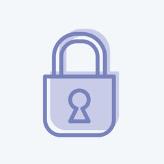 Icon Locked. suitable for Security symbol. two tone style. simple design editable. design template vector. simple illustration