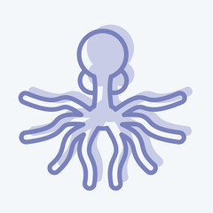 Icon Oktopus. suitable for seafood symbol. two tone style. simple design editable. design template vector. simple illustration