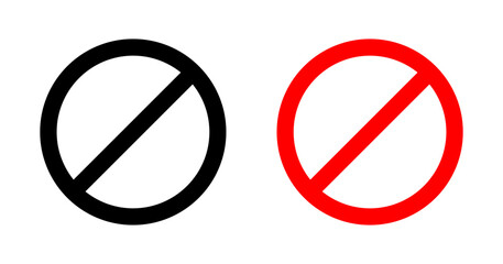 Stop Sign Line Icon Set. Hand Stop Warning Gesture symbol in black and blue color.