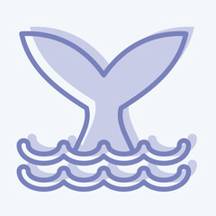 Icon Whale. suitable for seafood symbol. two tone style. simple design editable. design template vector. simple illustration