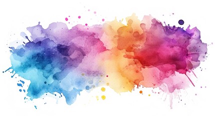 Bright colorful watercolor splash splatter stain, generative ai