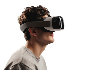man wearing virtual reality goggles