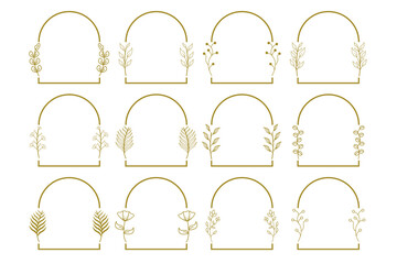 gold wreath frame collection vector design