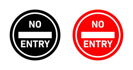 No Entry Road Vector Illustration Set. No Road and Street Entry sign suitable for apps and websites UI design style.