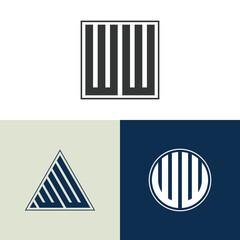 WW logo design vector template.