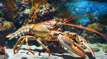 Close Up of a Lobster in an Aquarium