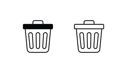 Trash Can icon design with white background stock illustration