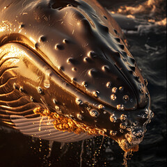 A close-up portrait of a Humpback whale
