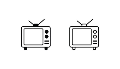 Television icon design with white background stock illustration