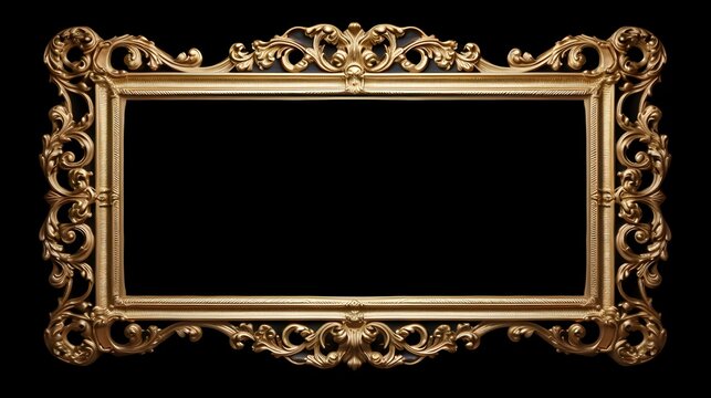 black picture frame isolated on a white background